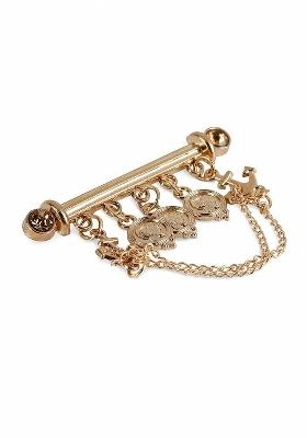 Men Gold Toned Embellished Stylish Brooch Pin