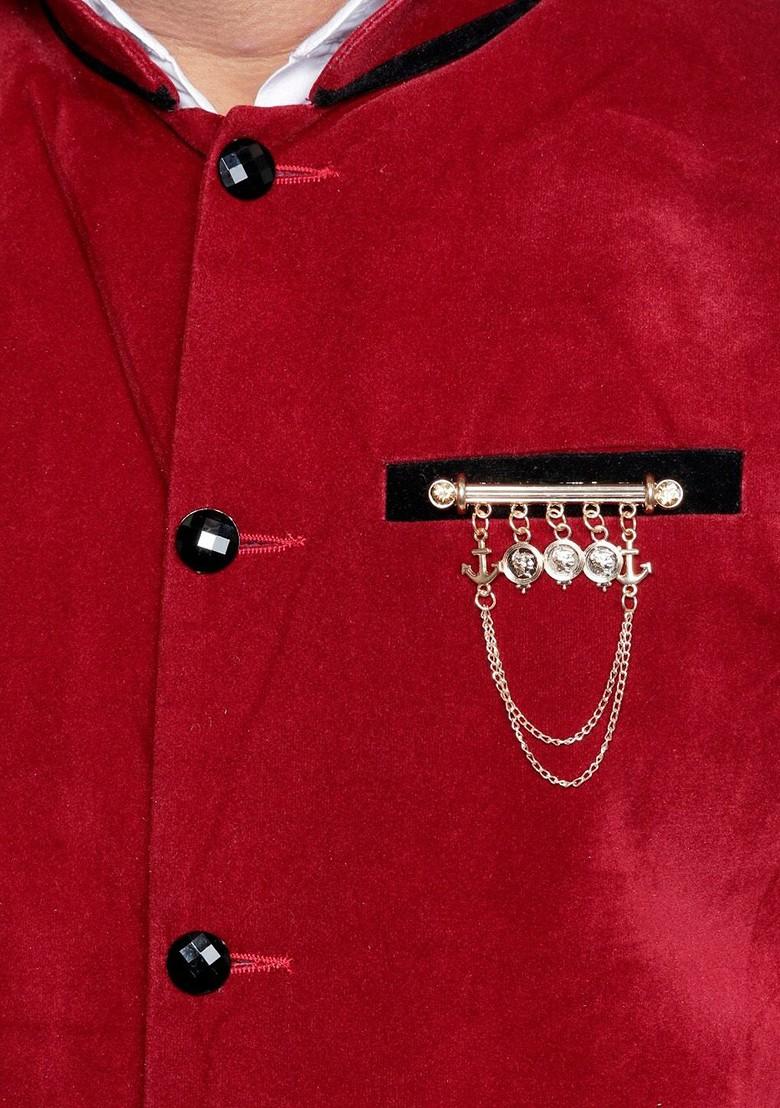 Men Gold Toned Embellished Stylish Brooch Pin