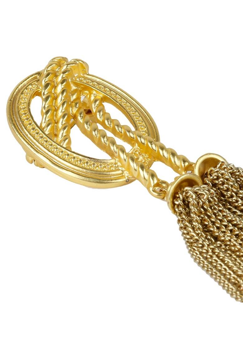 Men Gold Toned Embellished Brooch Pin