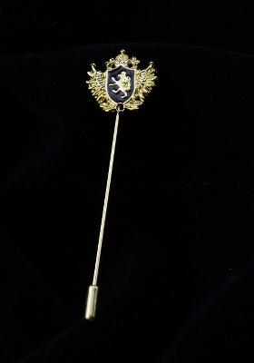 Black Gold Toned Coat Of Arms Brooch Lapel Pin