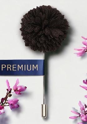 Brown Silver Toned Ravishing Floral Handmade Lapel Pin