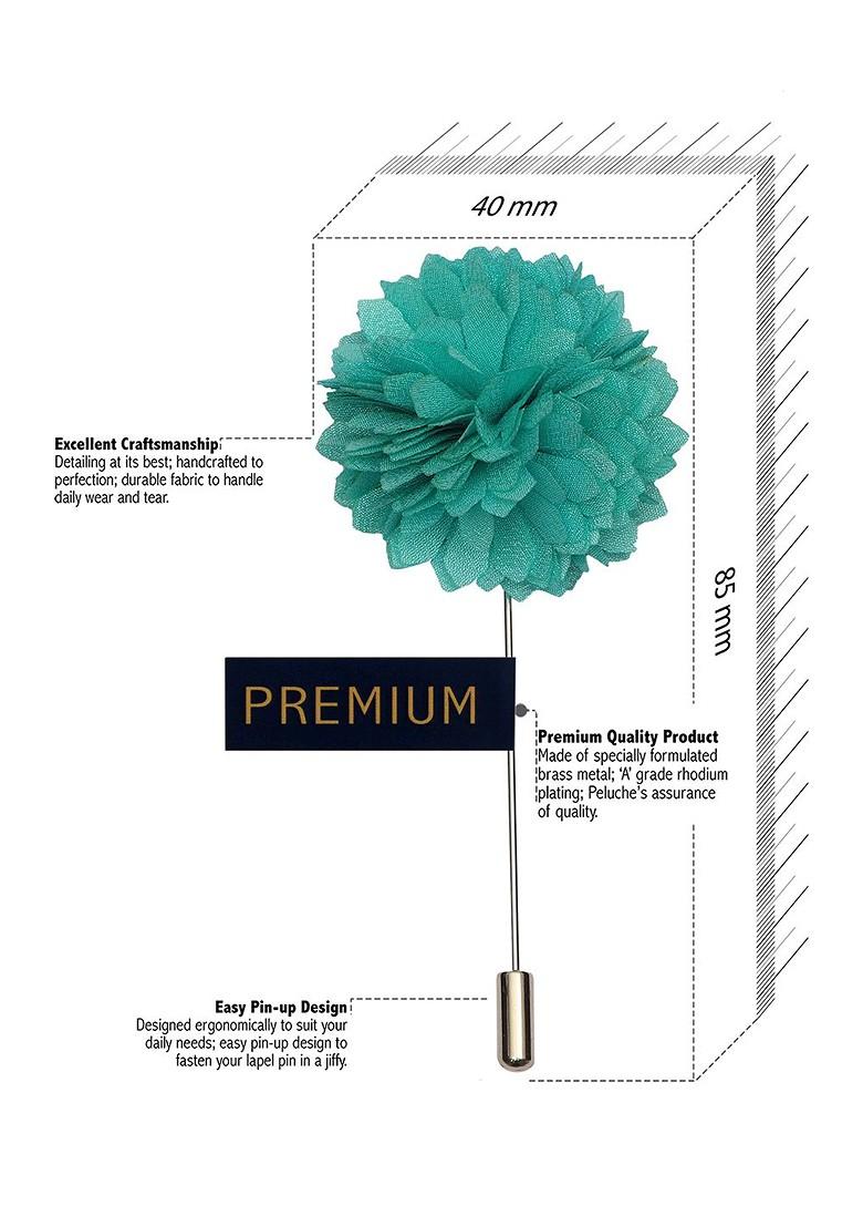 Blue Silver Toned Velvet Floral Brooch Lapel Pin