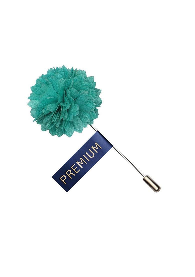 Blue Silver Toned Velvet Floral Brooch Lapel Pin