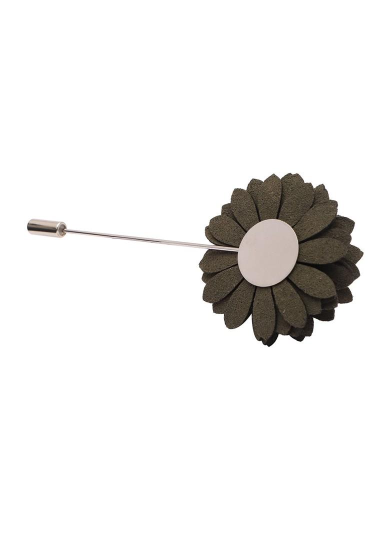 Unisex Gold Toned Floral Lapel Pin