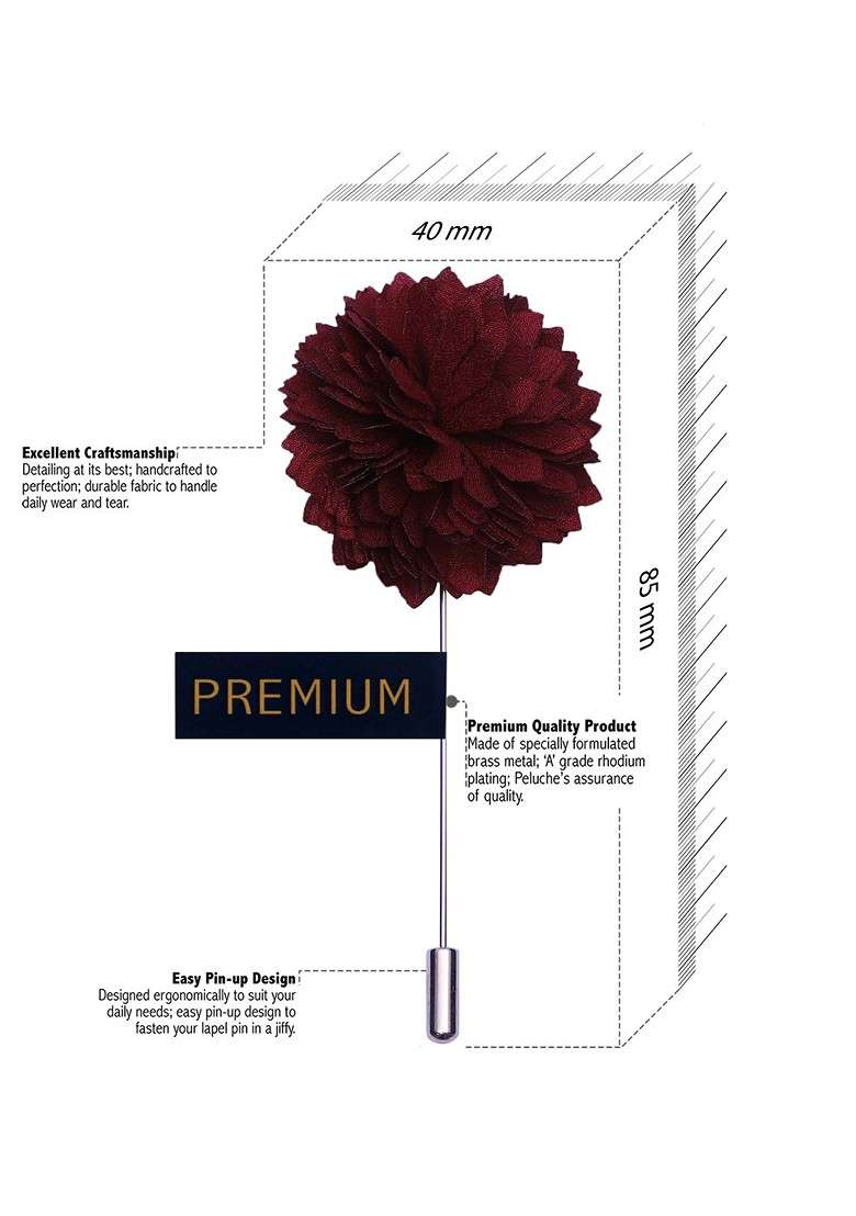Unisex Maroon Beautiful Lapel Pin - Indya
