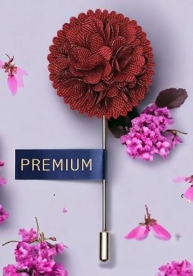 Unisex Maroon Gold Floral Lapel Pin
