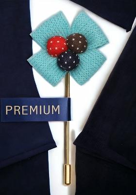 Unisex Blue Gold Floral Lapel Pin