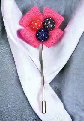 Unisex Pink Gold Floral Lapel Pin