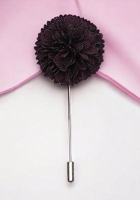 Unisex Purple Gold Floral Lapel Pin