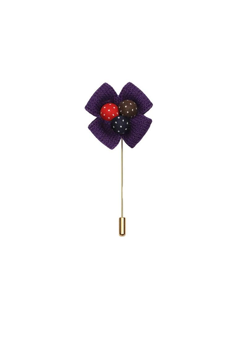 Unisex Navy Blue Gold Floral Lapel Pin