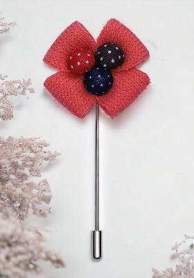 Unisex Pink Floral Lapel Pin