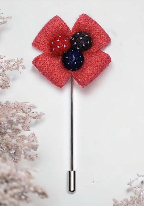 Unisex Pink Floral Lapel Pin