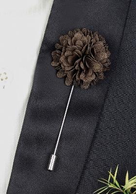 Unisex Grey Gold Floral Lapel Pin