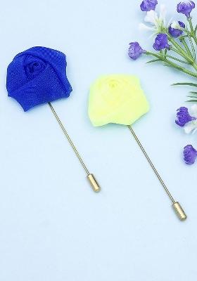 Set Of 2 Ranunculus Flower Shaped Brooch Lapel Pin