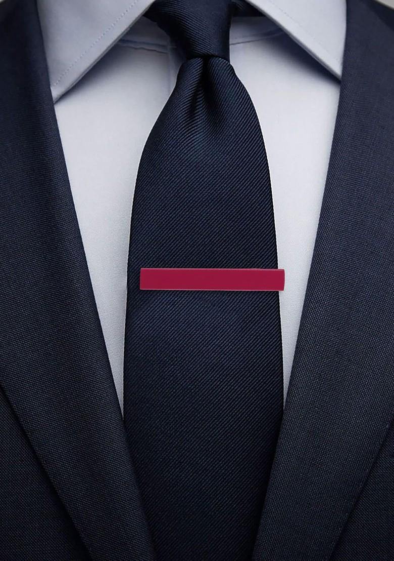 Men Magenta Pink Solid Tie Pin