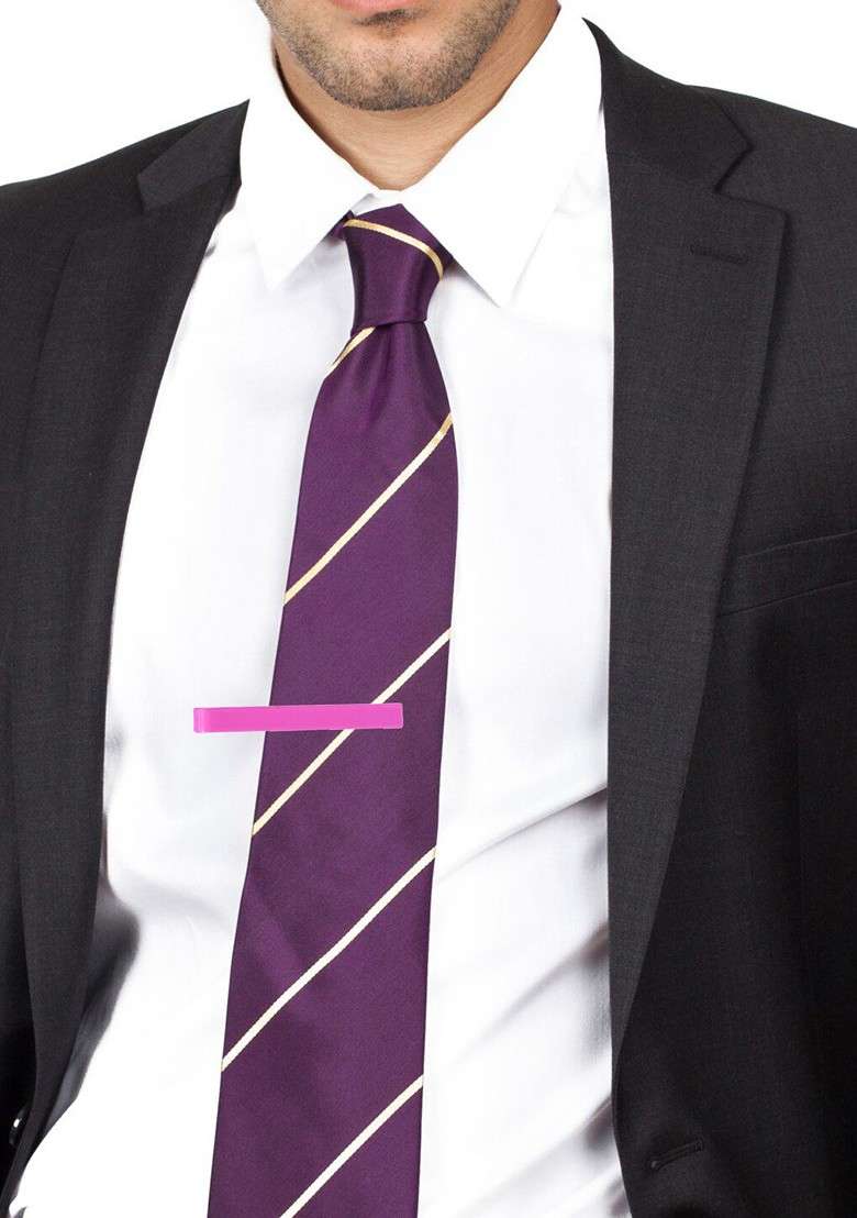 Men Pink Solid Tie Pin - Indya