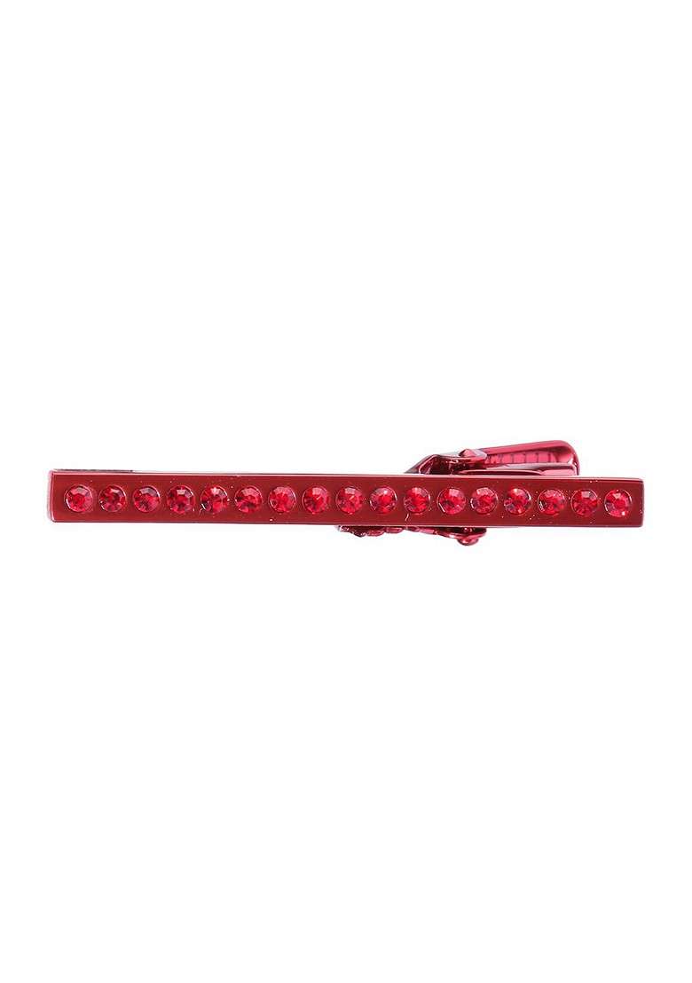 Men Red Stone Studded Tie Pin - Indya