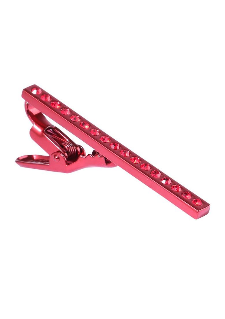 Men Red Stone Studded Tie Pin