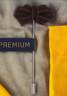 Unisex Brown Mini Bow Brooch Lapel Pin