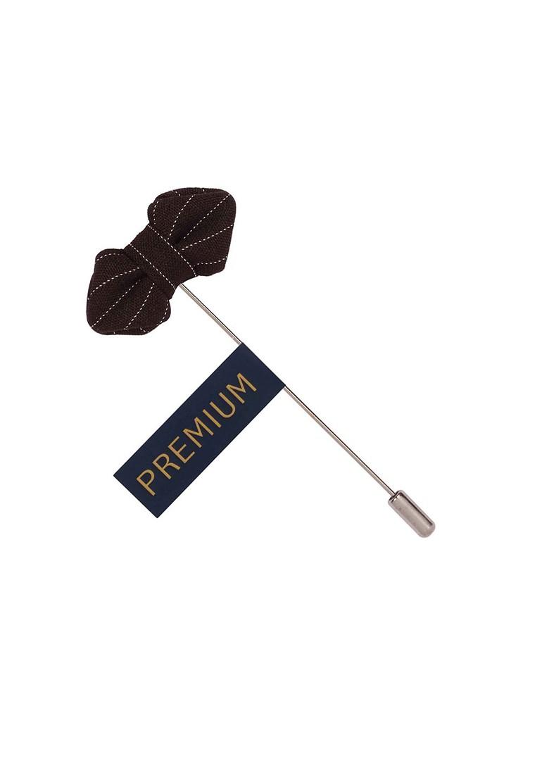 Unisex Brown Mini Bow Brooch Lapel Pin