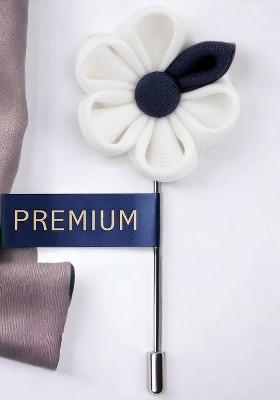 Unisex White Navy Blue Dual Shaded Lapel Pin