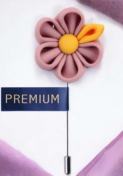 Unisex Pink Yellow Dual Shaded Lapel Pin