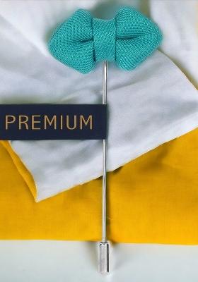 Unisex Turquoise Blue Mini Bow Brooch Lapel Pin