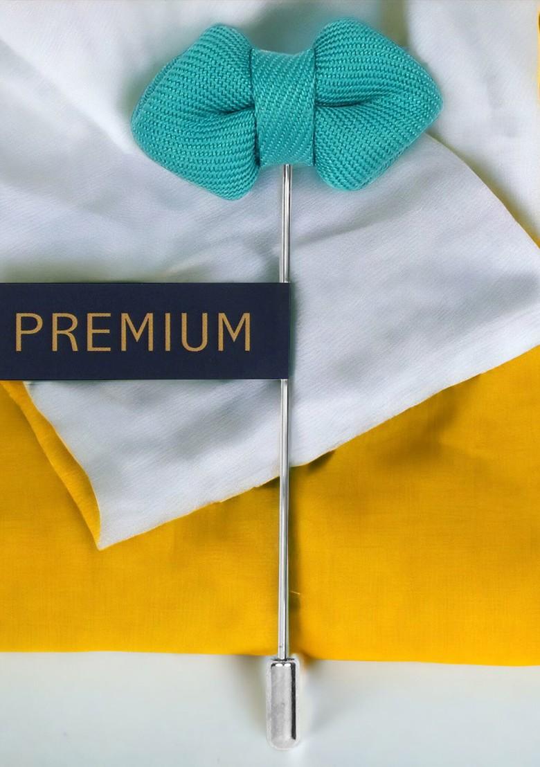 Unisex Turquoise Blue Mini Bow Brooch Lapel Pin