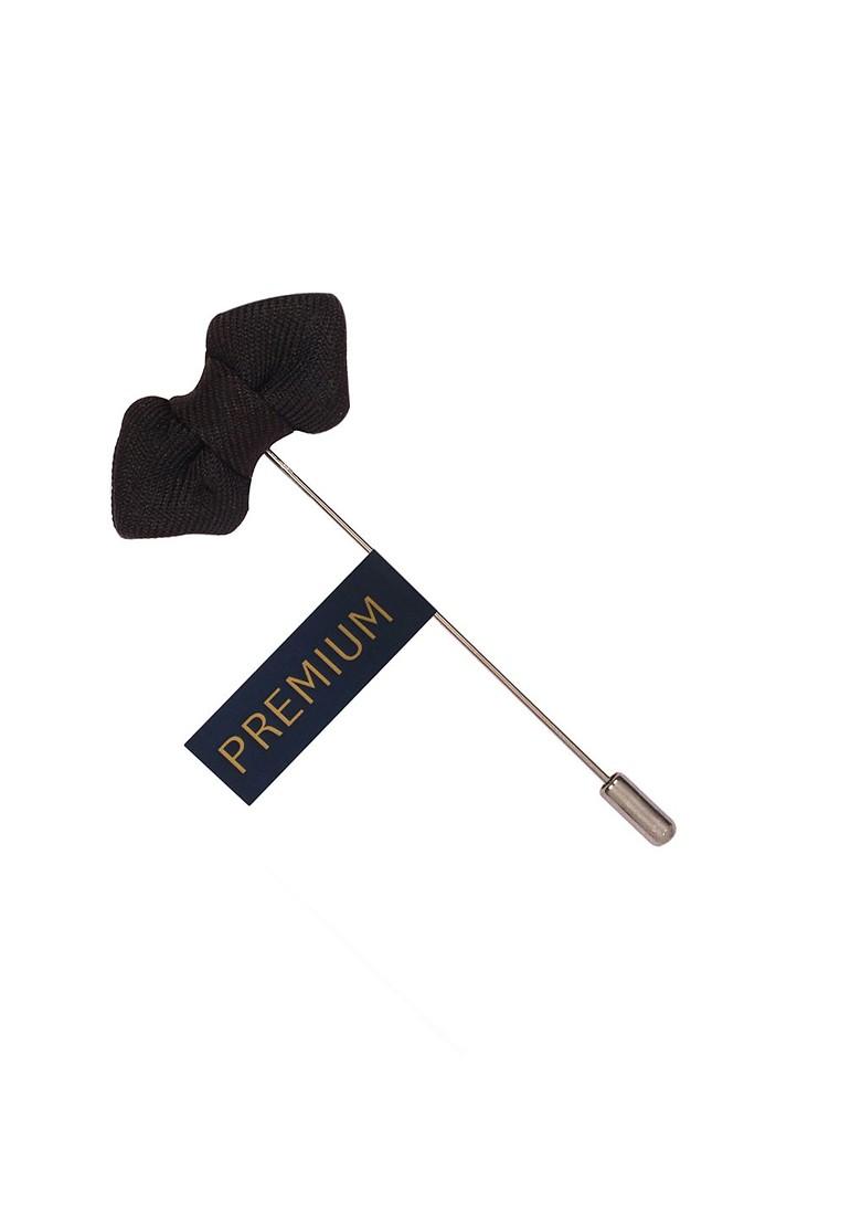 Unisex Black Mini Bow Brooch Lapel Pin