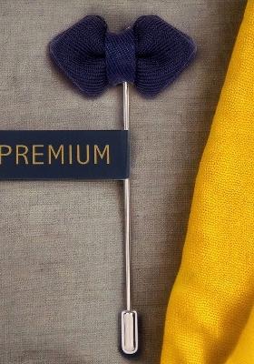 Unisex Blue Mini Bow Brooch Lapel Pin