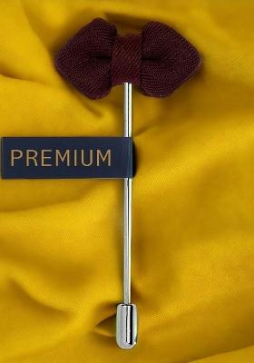 Unisex Brown Mini Bow Brooch Lapel Pin