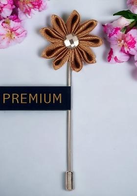 Unisex Brown Glowing Petals Lapel Pin