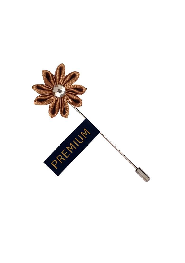 Unisex Brown Glowing Petals Lapel Pin