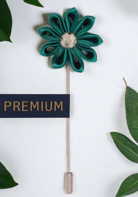 Unisex Green Glowing Petals Lapel Pin
