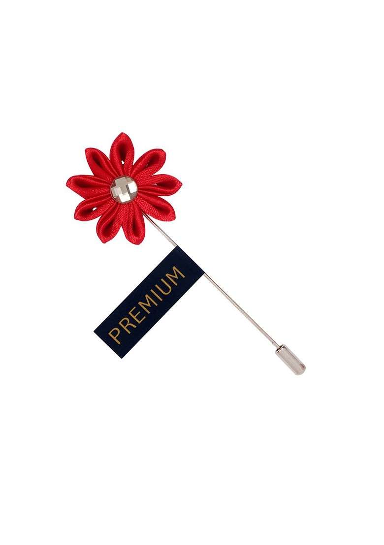 Unisex Red Glowing Petals Lapel Pin - Indya