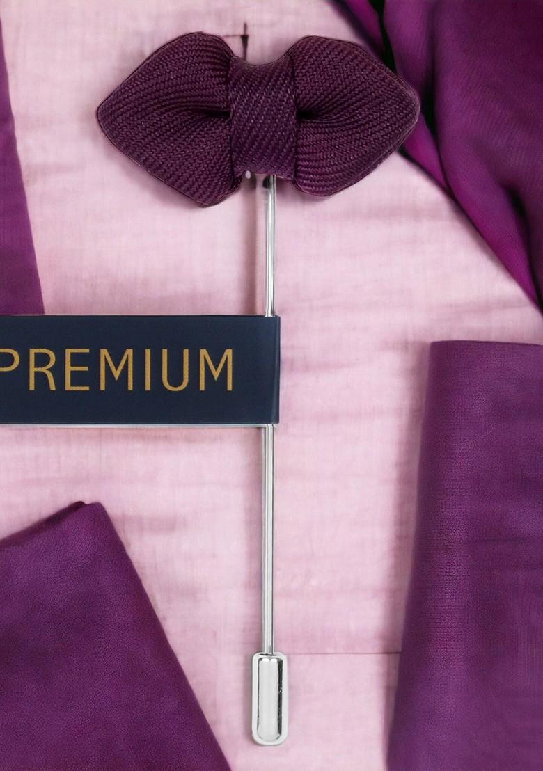 Unisex Purple Mini Bow Brooch Lapel Pin