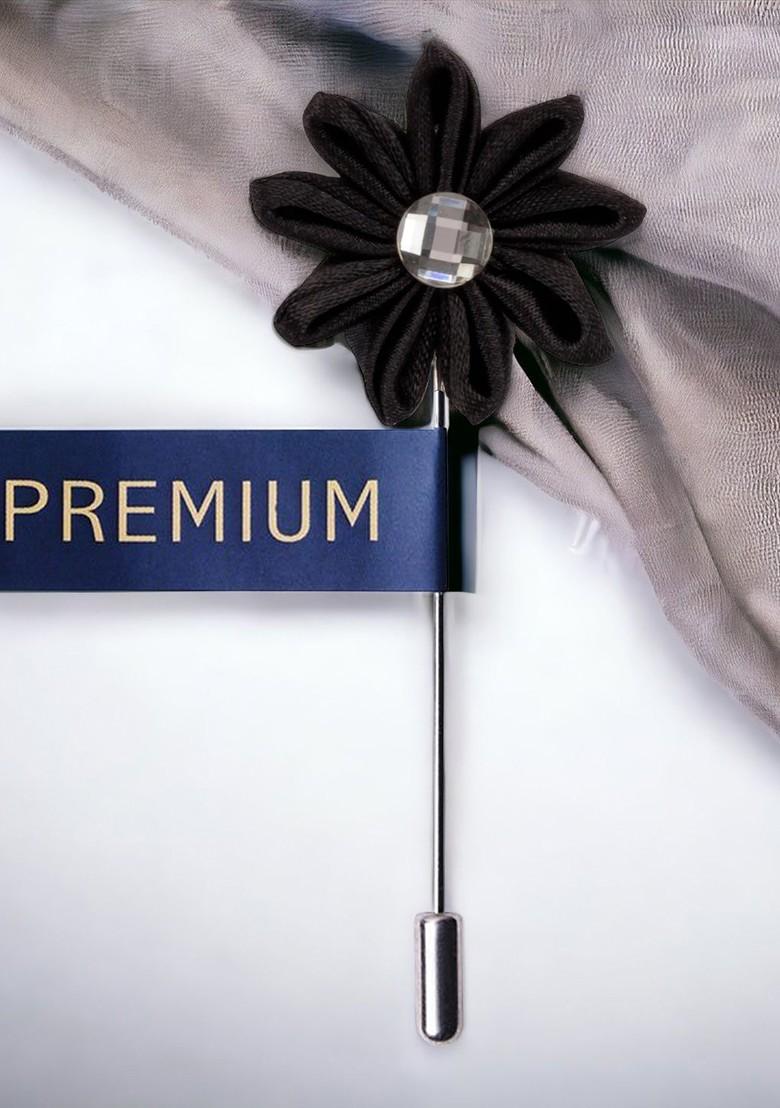 Unisex Black Glowing Petals Lapel Pin