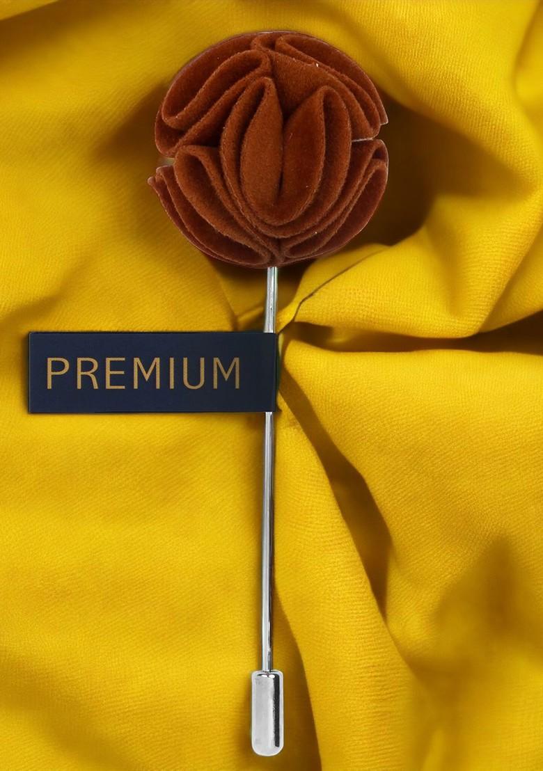 Unisex Brown Dahlia Flower Lapel Pin