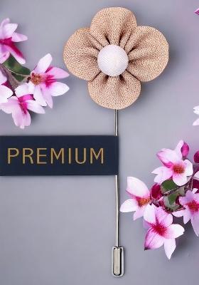 Unisex Brown White The Four Petal Flower Lapel Pin