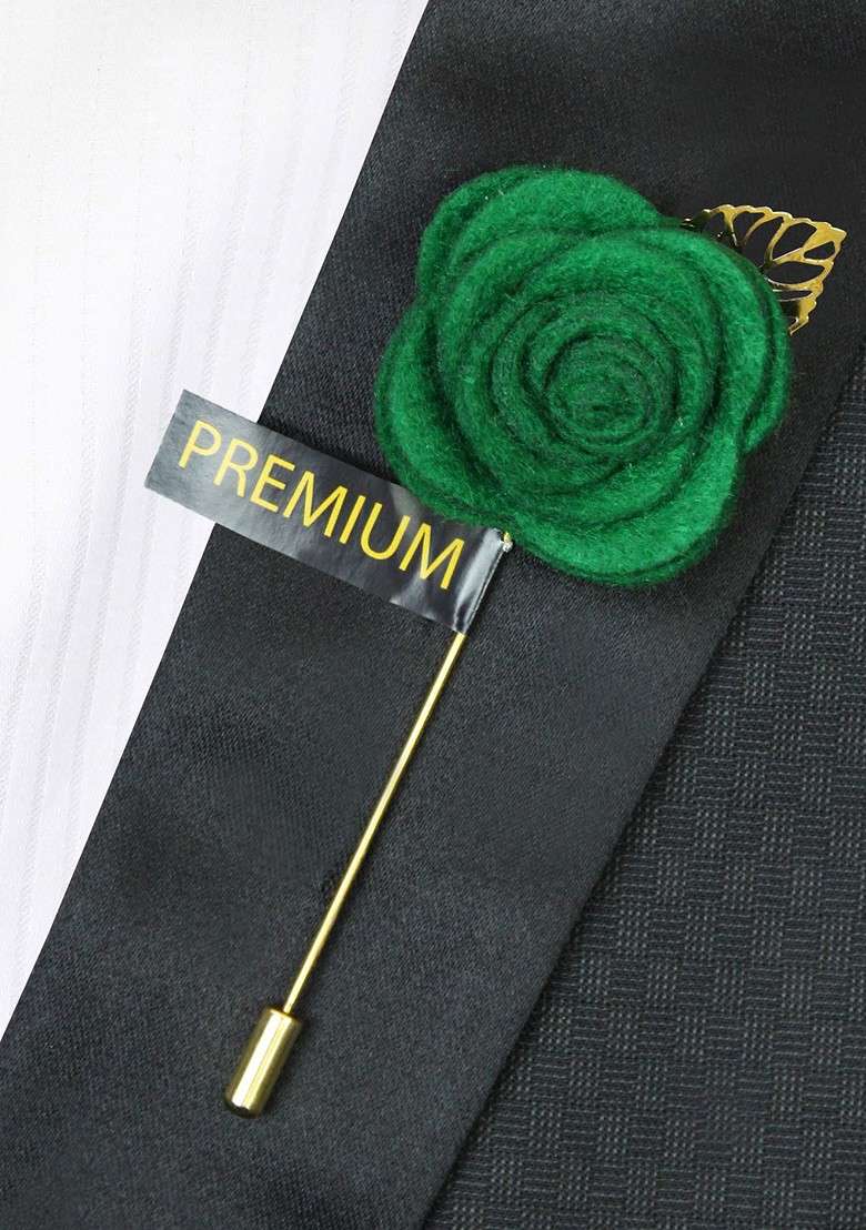 Unisex Green The Prince Charming Lapel Pin - Indya