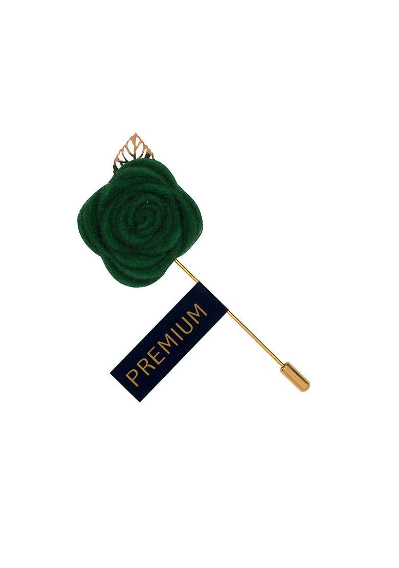 Unisex Green The Prince Charming Lapel Pin - Indya