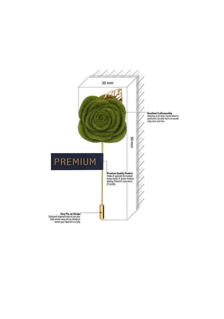 Unisex Green The Prince Charming Lapel Pin - Indya