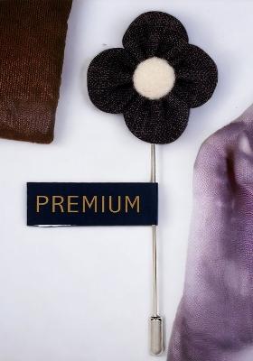 Unisex Black White The Four Petal Classic Flower Lapel Pin