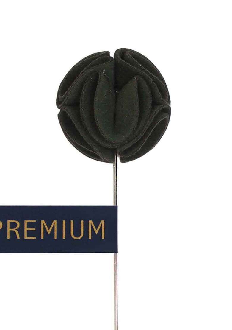 Unisex Green The Dahlia Flower Lapel Pin - Indya