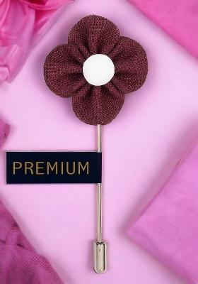 Unisex Purple White The Four Petal Flower Lapel Pin