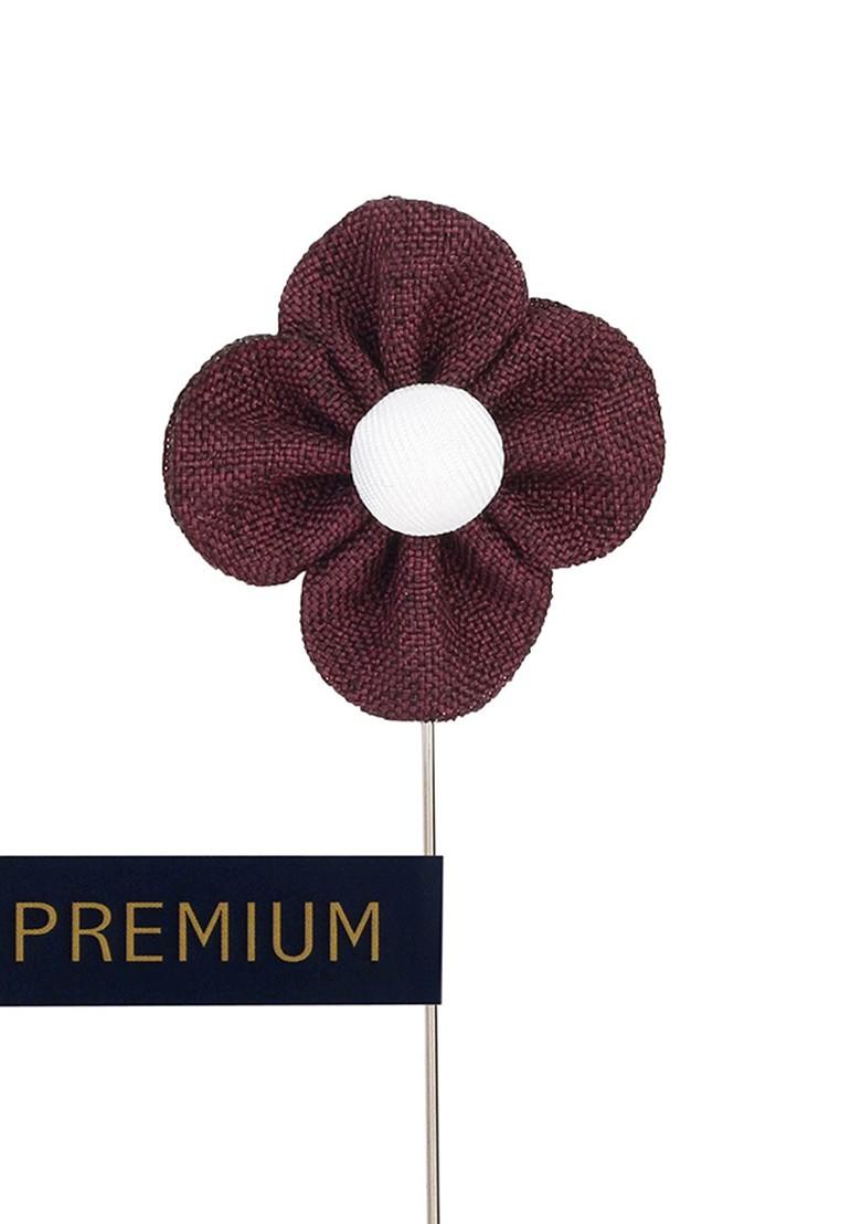 Unisex Purple White The Four Petal Flower Lapel Pin