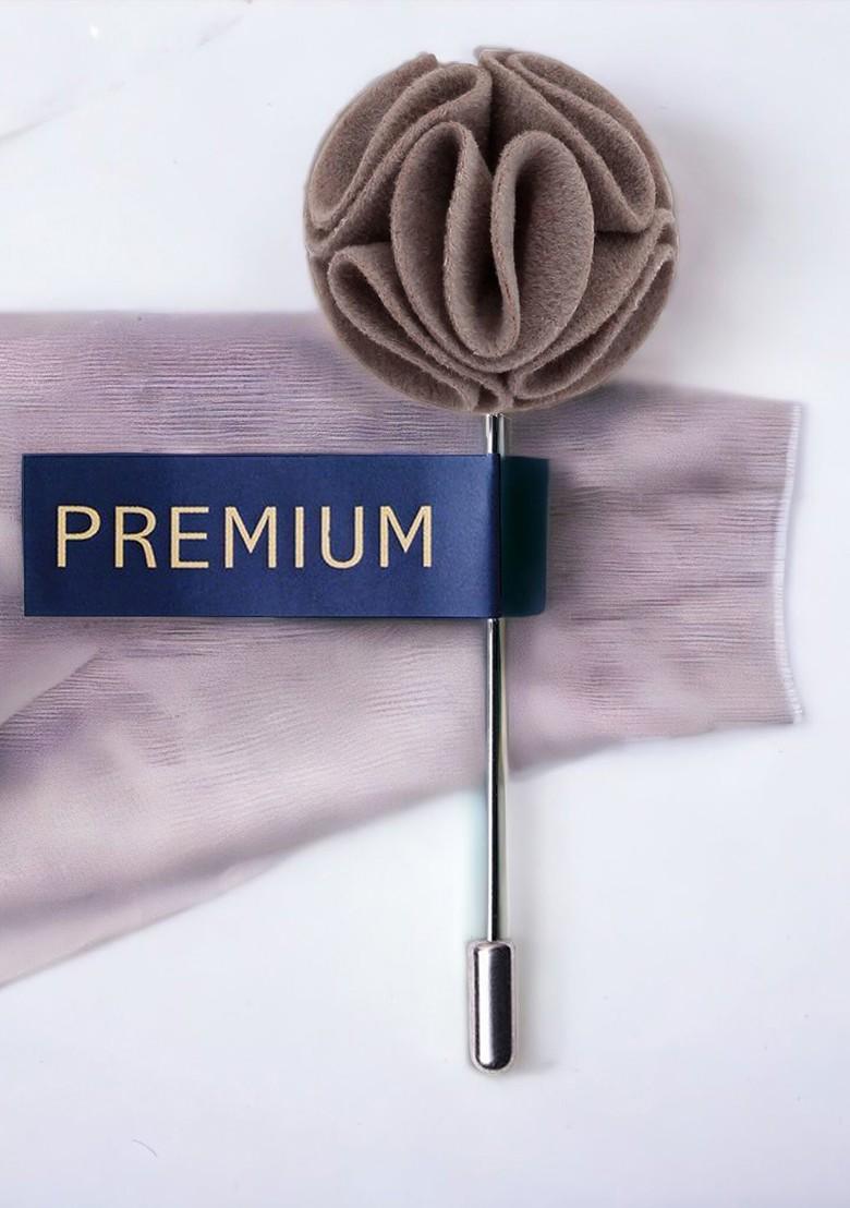 Unisex Grey Silver Toned Refined Grace Lapel Pin