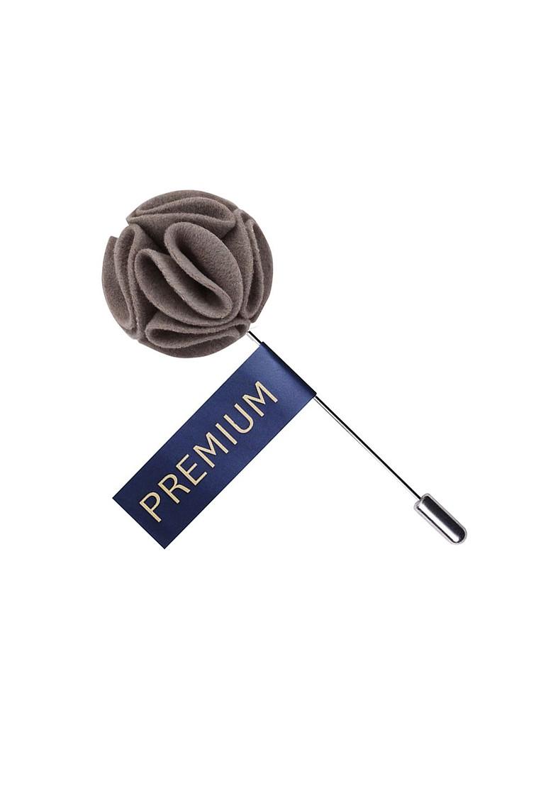 Unisex Grey Silver Toned Refined Grace Lapel Pin