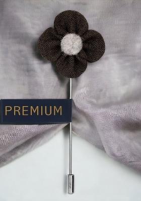 Unisex Grey The Four Petal Classic Flower Lapel Pin