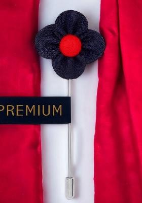 Unisex Blue Red The Four Petal Classic Flower Lapel Pin